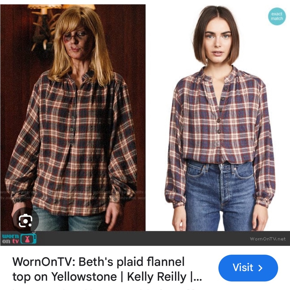 Free People Northern Bound Plaid Blouse - Picture 2 of 7